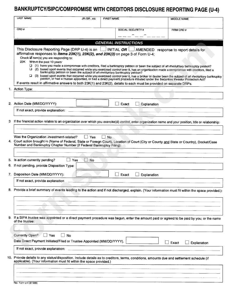 Form U-4 - Uniform Application For Securities Industry Registration Or Transfer