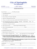 Business Registration - City Of Springdale Tax Department Form
