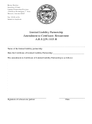 Limited Liability Partnership Amendment To Certificate - Arizona Secretary Of State Form
