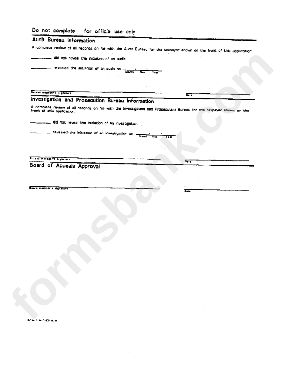Form Boa-2 - Application For Voluntary Disclosure