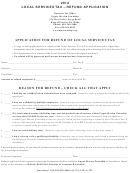 Application For Refund Of Local Services Tax Form - 2012