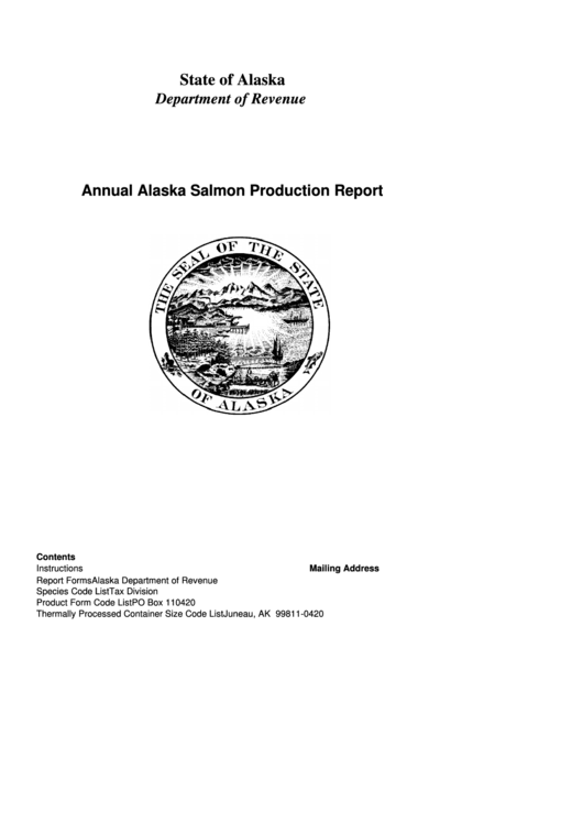 Form 04-561 - Annual Alaska Salmon Production Report - 2001 Printable pdf