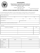 Application For Retail Food Sanitation License - Mississippi Department Of Agriculture And Commerce