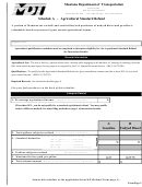 Schedule A - Agricultural Standart Redund - Montana Department Of Transportation Printable pdf