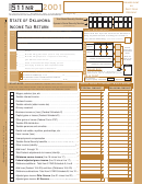 Form 511nr - Oklahoma Income Tax Return - 2001 Printable pdf