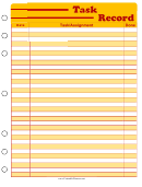 Yellow Student Planner Task Record Template