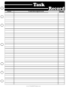 B/w Student Planner Task Record Template
