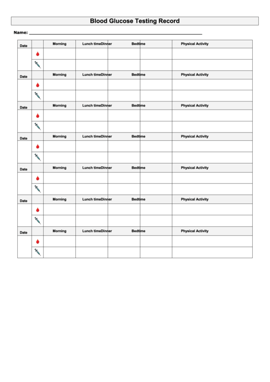 Blood Glucose Chart Printable Pdf Download