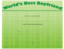 Best Boyfriend Certificate Template
