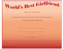 Best Girlfriend Certificate Template