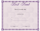 Best Aunt Certificate Template