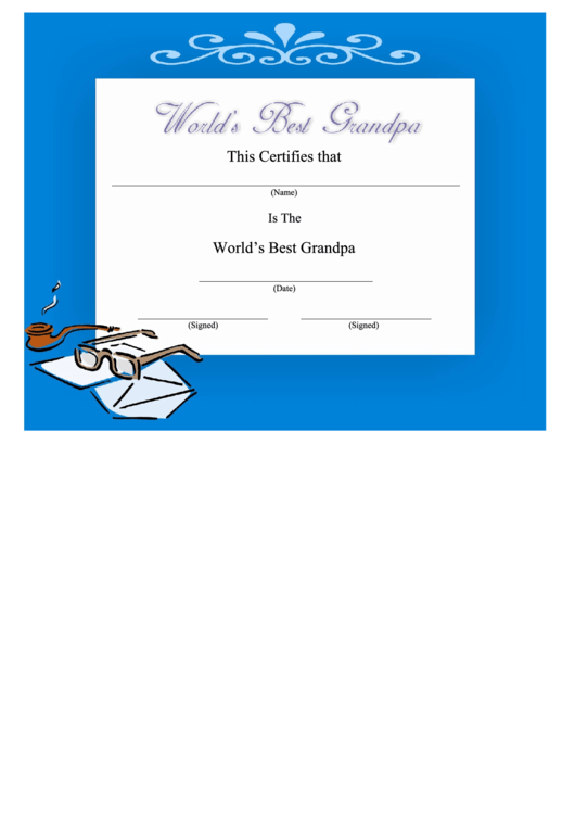 Best Grandpa Certificate Template Printable pdf