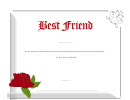 Best Friend Certificate Template
