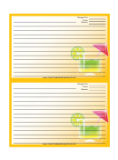 Umbrella Drink Orange Recipe Card Template