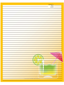 Umbrella Drink Orange Recipe Card 8x10
