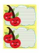 Cherries Yellow Recipe Card Template
