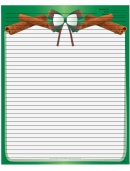 Holiday Bow Green Recipe Card 8x10