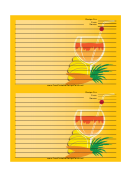 Orange Banana Drink Recipe Card Template