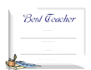 Best Teacher Certificate Template