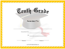Mortar Board - Grade 10 Certificate