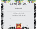 Lump Of Coal Christmas Certificate Template