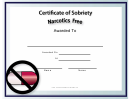 Narcotics Free Certificate Template