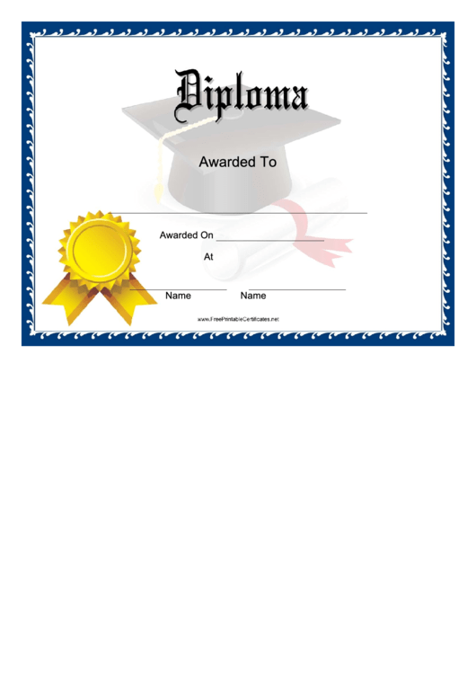Diploma With Ribbon Certificate Printable pdf