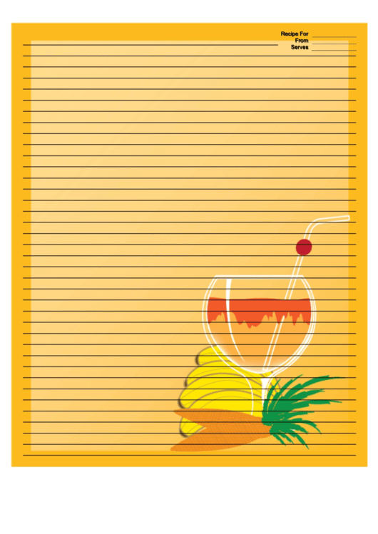 Orange Banana Drink Recipe Card 8x10 Printable pdf