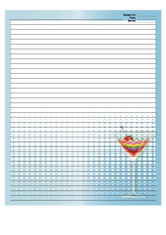 Blue Rainbow Cocktail Recipe Card 8x10 Printable pdf
