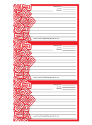 Red Abstract Recipe Card Template