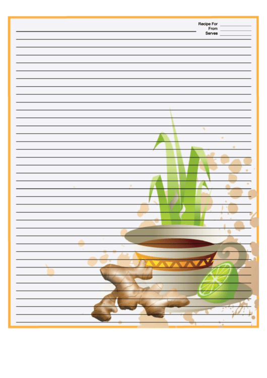 Tea Ginger Orange Recipe Card 8x10 Printable pdf