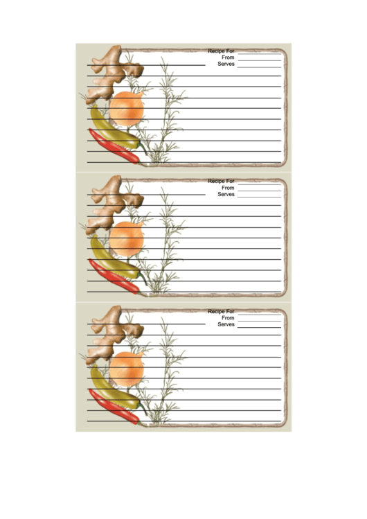 Ginger Gray Recipe Card Template Printable pdf