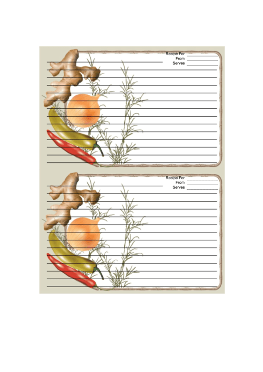 Ginger Gray Recipe Card Printable pdf