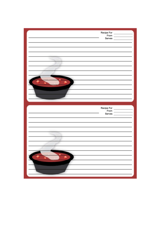 Soup Deep Red Recipe Card Printable pdf