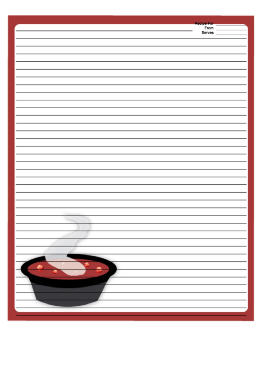 Soup Deep Red Recipe Card 8x10 Printable pdf