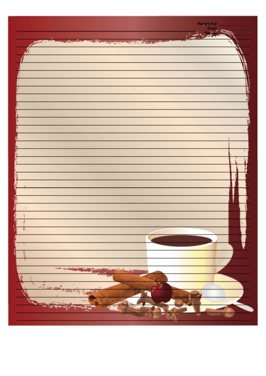 Cinnamon Coffee Red Recipe Card 8x10 Printable pdf
