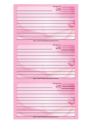 Pink Butterfly Recipe Card Template