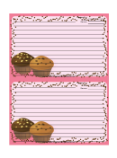 Pink Chocolate Chip Muffins Recipe Card Template