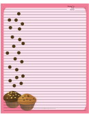 Pink Chocolate Chip Muffins Recipe Card 8x10