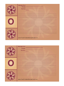 Alphabet - O 4x6 - Lined Recipe Card Template