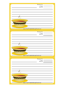 Soup Yellow Border Recipe Card Template