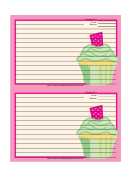 Pink Cupcake Recipe Card