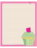 Pink Cupcake Recipe Card 8x10