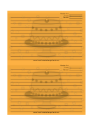 Orange Pedestal Cake Recipe Card Template