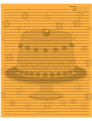 Orange Pedestal Cake Recipe Card 8x10
