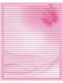 Pink Butterfly Recipe Card 8x10