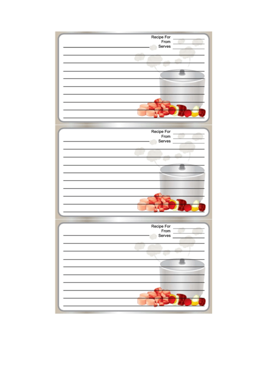 Steaming Pot Silver Recipe Card Template printable pdf download