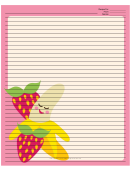 Banana Strawberries White Recipe Card 8x10
