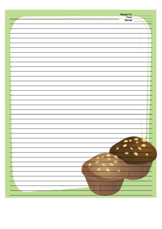 Green Muffins Recipe Card 8x10 Printable pdf