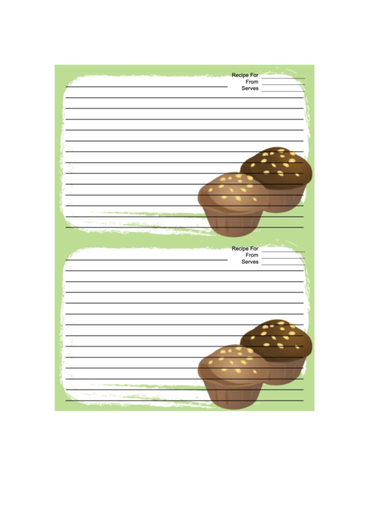 Green Muffins Recipe Card Printable pdf